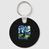 Gay Pride Cat Art Cat Starry Night Style LGBTQ Pri Schlüsselanhänger (Vorderseite)