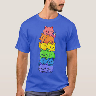 Gay Pride Cat LGBT Kawaii Cats Pile Niedlich Anime T-Shirt