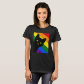 Gay Pride Cat LGBT Rainbow Flag LGBTQ Cat Mom Cat  T-Shirt (Vorne ganz)