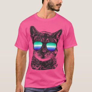 Gay Pride Cat LGBT Sonnenbrille  T-Shirt