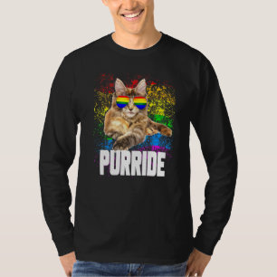 Gay Pride Cat Purride Gay Lesbian Lgbtq Lgbt T-Shirt