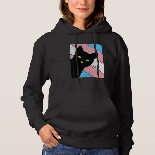 Gay Pride Cat Transgender Rainbow Flag LGBTQ Cat M Hoodie (Vorderseite)