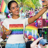 Gay Pride Classic Imitate Silk Rainbow Flag LGBTQ  T-Shirt