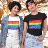 Gay Pride Classic Imitate Silk Rainbow Flag LGBTQ  T-Shirt