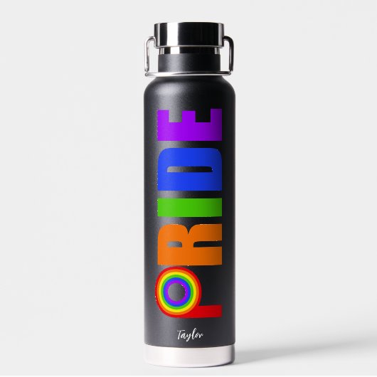 Gay Pride Cool Rainbow Personalisiert LGBTQ Trinkflasche (Rückseite)