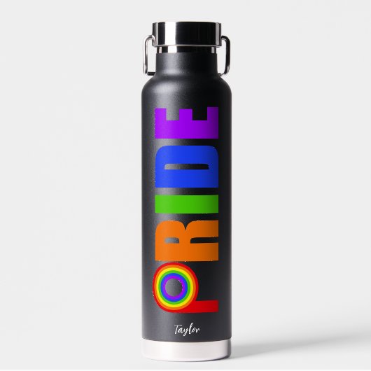 Gay Pride Cool Rainbow Personalisiert LGBTQ Trinkflasche (Vorne)