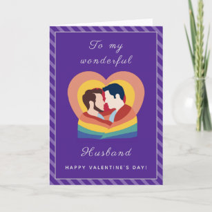 Gay Pride Couple LGBTQ Husband Valentine's Day Ho Feiertagskarte