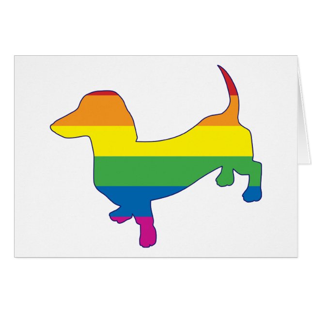 Gay Pride Dackel/Dackel (Vorderseite (Horizontal))