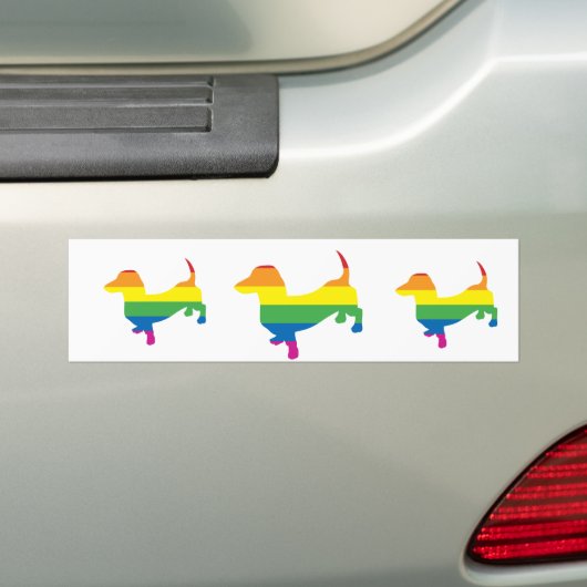 Gay Pride Dackel/Dackel Autoaufkleber (Auf Auto)