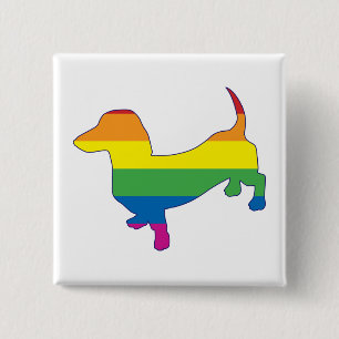 Gay Pride Dackel/Dackel Button