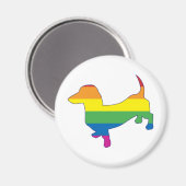 Gay Pride Dackel/Dackel Magnet (Vorderseite/Rückseite)