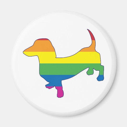 Gay Pride Dackel/Dackel Magnet (Vorne)