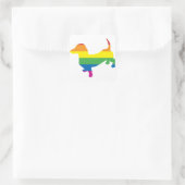 Gay Pride Dackel/Dackel Quadratischer Aufkleber (Tasche)