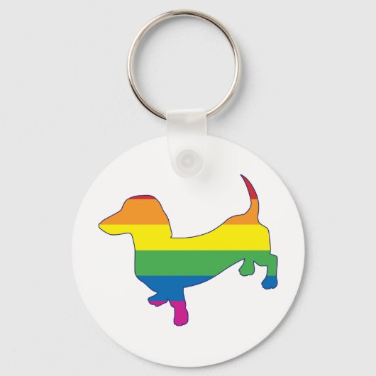 Gay Pride Dackel/Dackel Schlüsselanhänger (Vorderseite)