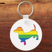 Gay Pride Dackel/Dackel Schlüsselanhänger (Vorderseite)