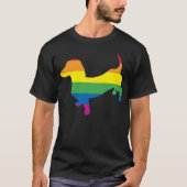 Gay Pride Dackel/Dackel T-Shirt (Vorderseite)
