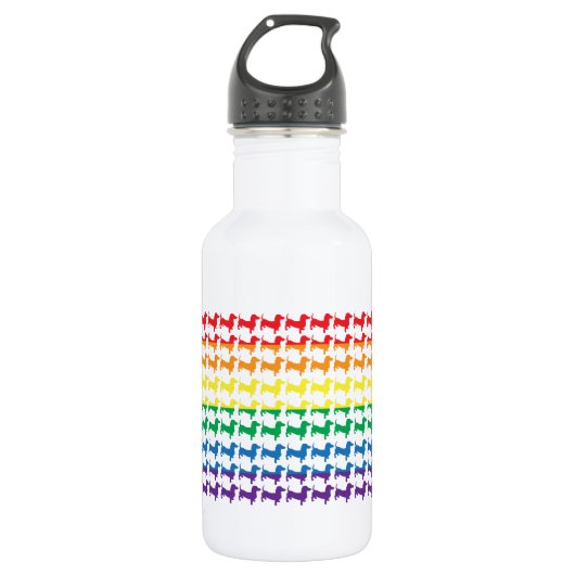Gay Pride-Dackel Trinkflasche (Vorderseite)