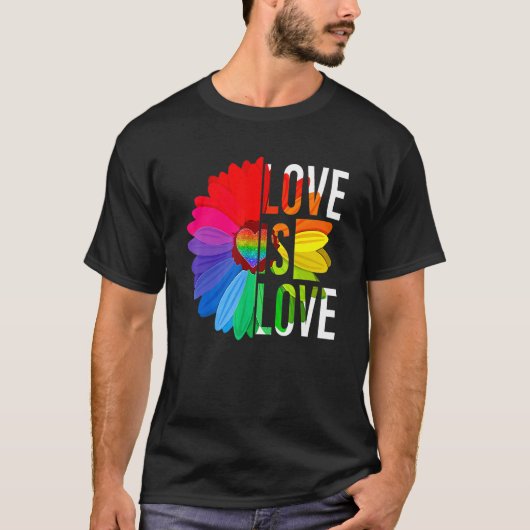 Gay Pride Daisy Rainbow Lgbt Liebe ist Liebe Lgbtq T-Shirt (Vorderseite)