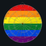 Gay Pride Dartscheibe<br><div class="desc">Dieses Design ist mit der Regenbogenflagge, einem Symbol für LGBT Stolz und Befreiung, ausgestattet. Eine ältere Verwendung der Regenbogenflagge war ein Symbol des Friedens unter Kriegsgegnern; ihre Verwendung als LGBT-Symbol entstand in San Francisco in den 1970er Jahren. Die Fahne wird manchmal als Gay Pride-Fahne bezeichnet, ist aber auch mit lesbischen,...</div>