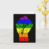 Gay Pride der Faust-Regenbogenflagge Karte (Gelbe Blume)