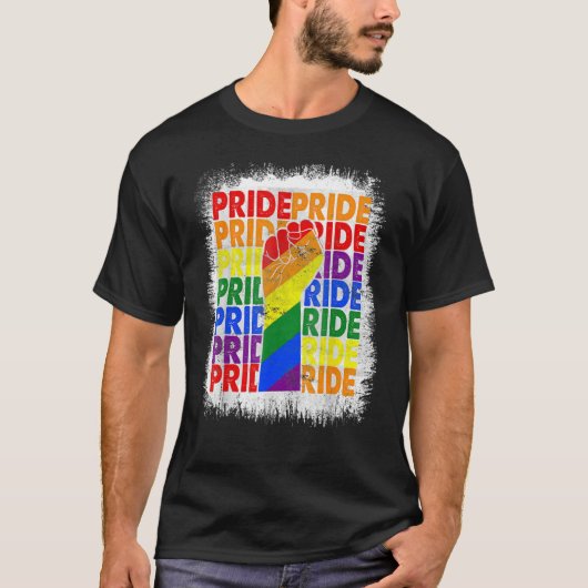 Gay Pride der geblendeten Resist-Regenbogen-Fahne T-Shirt (Vorderseite)