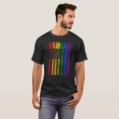 Gay Pride der menschlichen LGBT-Flagge Monat Usa F T-Shirt (Vorne ganz)