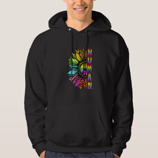 Gay Pride der menschlichen Sonnenblume Rainbow Lgb Hoodie (Vorderseite)