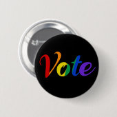 Gay Pride der politischen Wahl Rainbow Button (Vorne & Hinten)