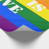 Gay Pride der Regenbogenflagge LGBTQ Liebe ist Lie Geschenkpapier (Ecke)