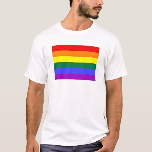 Gay Pride der Regenbogenflagge T-Shirt (Vorderseite)