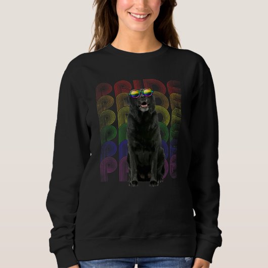 Gay Pride der schwarzen Lab Lgbt-Q-Flagge Lesbian Sweatshirt (Vorderseite)
