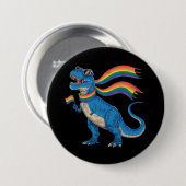 Gay Pride Dino Trex Regenbogen Flag Lgbt Ally Button (Vorne & Hinten)