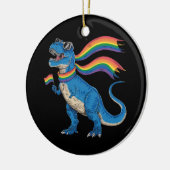 Gay Pride Dino Trex Regenbogen Flag Lgbt Ally Keramik Ornament (Links)