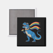 Gay Pride Dino Trex Regenbogen Flag Lgbt Ally Magnet (Vorderseite/Rückseite)