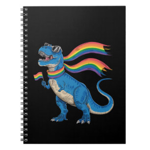 Gay Pride Dino Trex Regenbogen Flag Lgbt Ally Notizblock