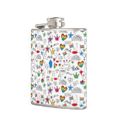 Gay Pride-Doodle-Muster Flachmann (Links)