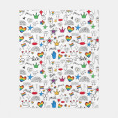 Gay Pride-Doodle-Muster Fleecedecke (Vorderseite)