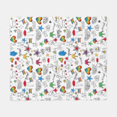 Gay Pride-Doodle-Muster Fleecedecke (Vorderseite (Horizontal))