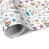 Gay Pride-Doodle-Muster Geschenkpapier (Rolleneckpunkt)