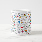 Gay Pride-Doodle-Muster Jumbo-Tasse (Vorderseite)