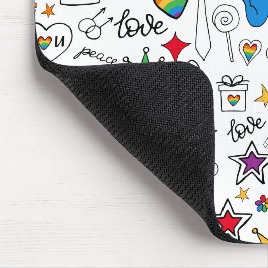 Gay Pride-Doodle-Muster Mousepad (Ecke)
