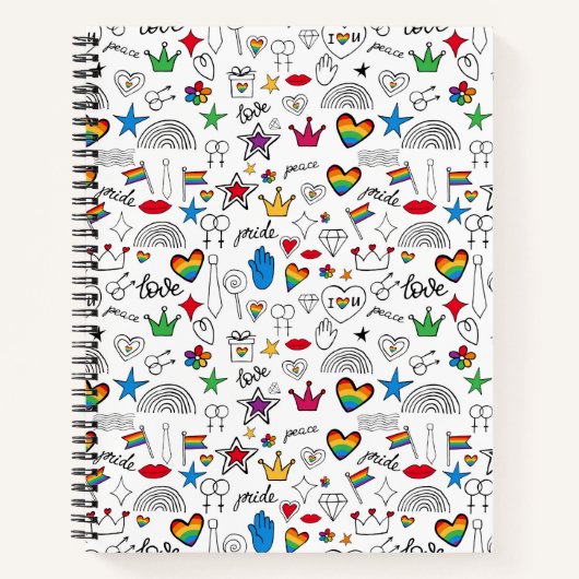 Gay Pride Doodle Muster Notizblock (Vorderseite)