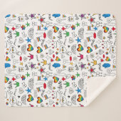 Gay Pride-Doodle-Muster Sherpadecke (Vorderseite (Horizontal))