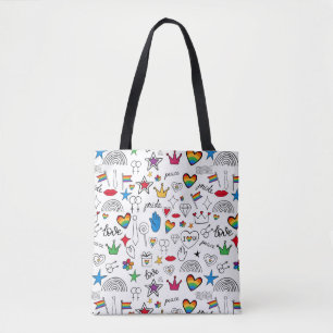 Gay Pride-Doodle-Muster Tasche