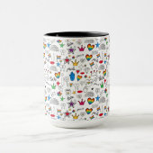 Gay Pride-Doodle-Muster Tasse (Zentrum)