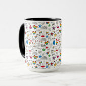 Gay Pride-Doodle-Muster Tasse (Vorderseite Links)