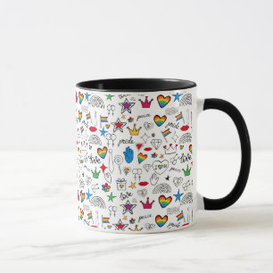 Gay Pride-Doodle-Muster Tasse