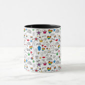 Gay Pride-Doodle-Muster Tasse (Zentrum)