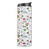 Gay Pride-Doodle-Muster Thermosbecher (Nach links gedreht)