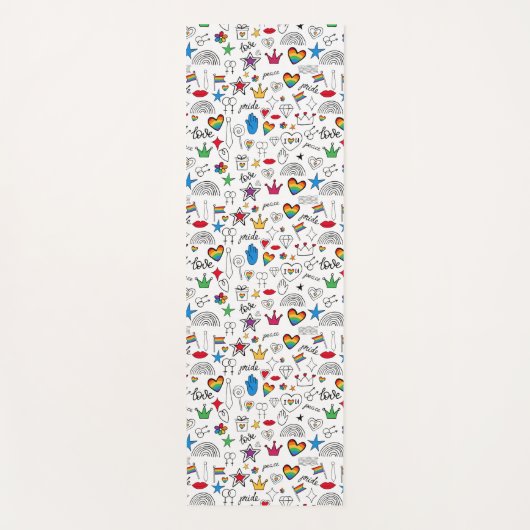 Gay Pride-Doodle-Muster Yogamatte (Vorderseite)